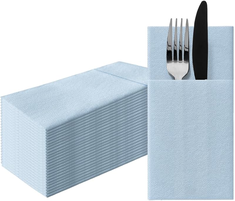 PAW Airlaid Paper Napkin (1/8 Pocket) I 25 Pieces Ideal for Wedding, Christening, Communion, Birthday I Fabric