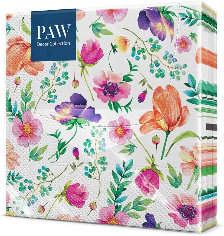 PAW 3-Ply Paper Napkin (33 x 33 cm) I Pack of 20 Perfect for Birthdays, Parties, Weddings, Kommunion and Celeb