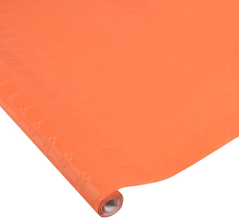 Homéa, Vitamin Damask Paper Tablecloth 1.18 x 5 m Terracotta