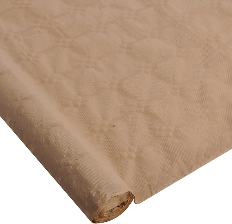 Homéa, Damask Kraft Paper Tablecloth 1.18 x 5 m Natural