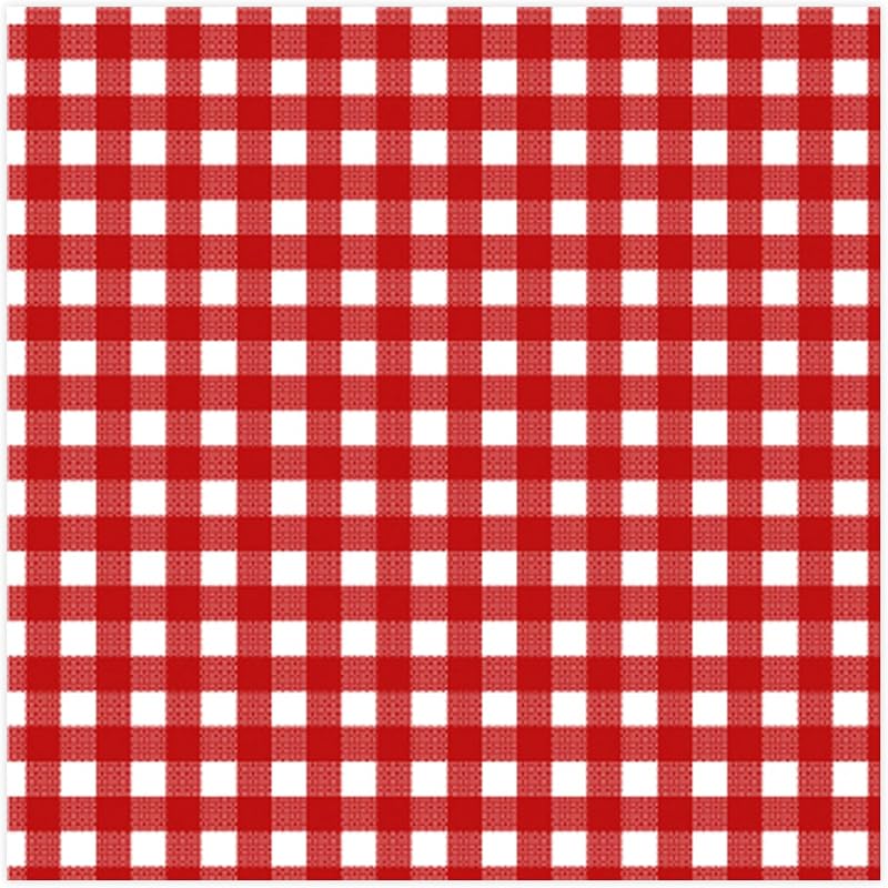 Homéa, Set of 20 Paper Cocktail Napkins 3-Ply 25 x 25 cm Gingham Check Red