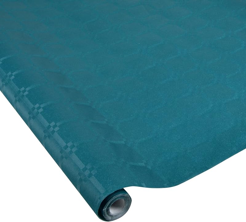 Homéa, Vitamin Damask Paper Tablecloth 1.18 x 5 m Emerald