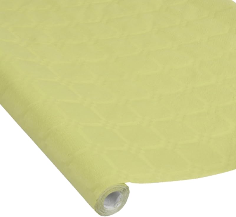 Homéa, Vitamin Damask Paper Tablecloth 1.18 x 5 m Linden