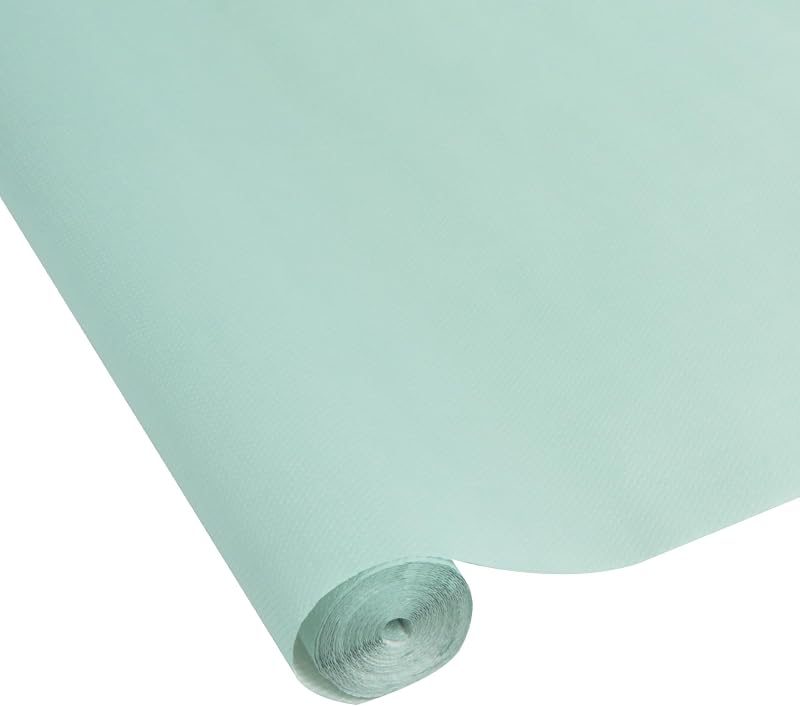 Homéa, Vitamin Damask Paper Tablecloth 1.18 x 5 m Sage