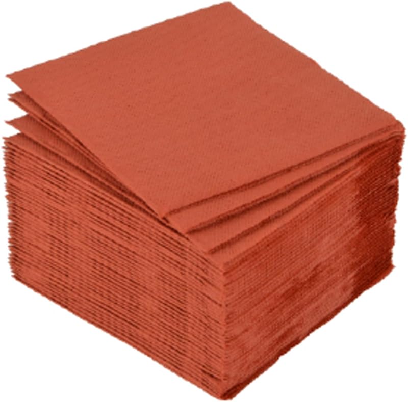 Homéa, Set of 40 Cocktail Napkins 2 Ply 25 x 25 cm Terracotta