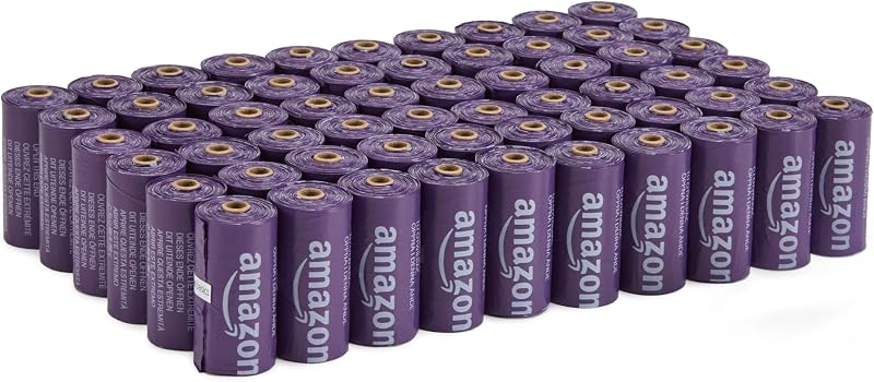 Amazon Basics Dog Poop Bags Without Dispenser Lavender Scent 900 Count 60 Pack 15 Bags