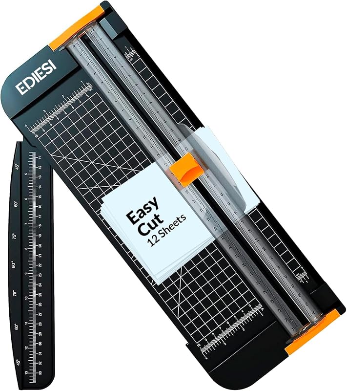 Ediesi, A4 Paper Cutter Guillotine Home Automatic Lock with Extension Ruler for Paper, Photos, Coupons and Lab