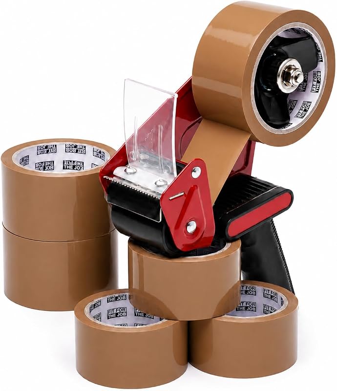 Fit For The Job Fit for the Job Brown Tape Gun and Dispenser - Heavy Duty Tape Dispenser for Efficient Sealing