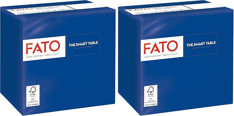 Fato, Disposable Paper Napkins, Ideal for Appetizers and Cocktails, Pack of 100 Napkins, 24 x 24, 4 Ply, 2 Ply