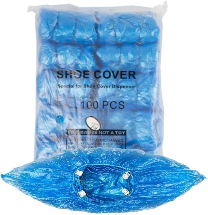 Lot de 100 couvre-chaussures jetables pour l'intérieur avec boucle en T, antidérapants, pour distributeur auto