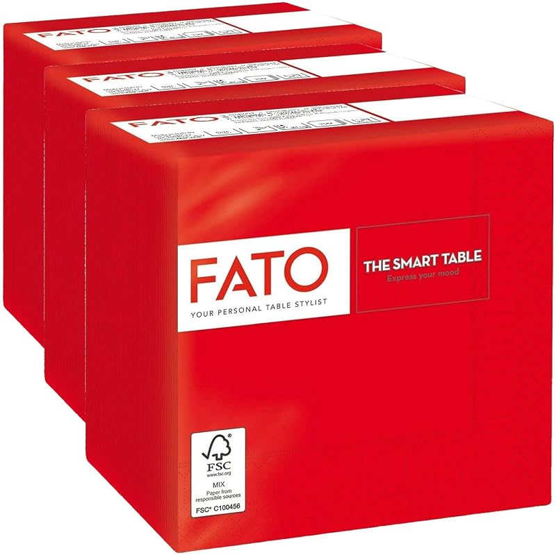 Fato - Disposable paper napkins, ideal for appetizers and cocktails, pack of 100 napkins, size 24 x 24, 4 ply,