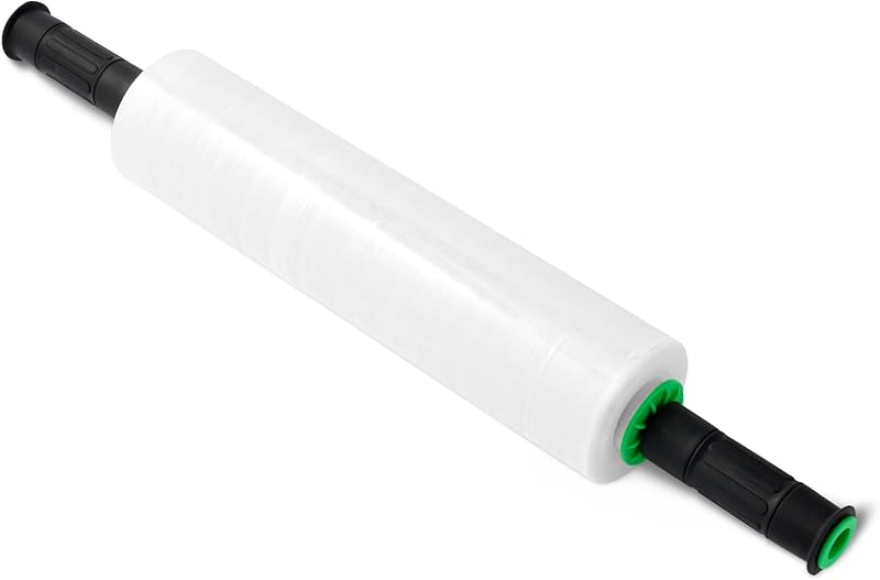 Amazon Basics Stretch Film Roll 38 cm x 304.8 m, 1 Roll with 2 Handles, Clear