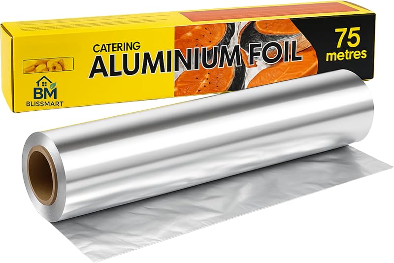Blissmart Kitchen Film Roll - Heavy Duty and Recyclable Aluminum Foil Roll for Cooking, Baking, Freezing, Pack
