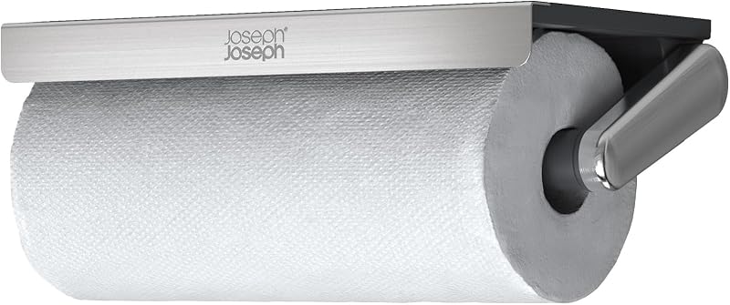 Joseph Joseph RollGrip Under Cabinet Roll Holder, Wipe, Space Saving, Tension Arm, Easy to Tear with One Hand,