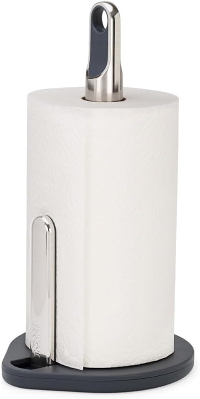 Joseph Joseph Hold Kitchen Roll Holder, Pull Arm, Easy to Tear with One Hand, Heavy Base, Non-Slip, Fits 140mm