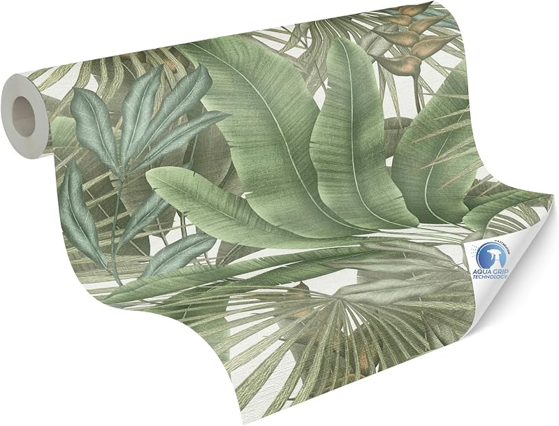 Livingwalls DESIGNDROP 784511 Jungle Wallpaper Non-woven Wallpaper 10.05 m x 0.53 m - Floral Wallpaper with Pa