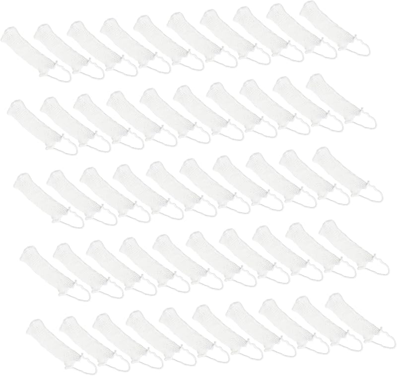 Healeved 50 Pieces Mesh Cap Wraps for Injuries Ace Bandages Handle Hats Mesh Bandage Net Hats White Cotton