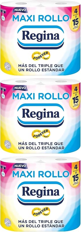Regina Maxi Roll - 4 rolls of toilet paper, 500 sheets 2 layers per roll, more than triple a standard roll, 60