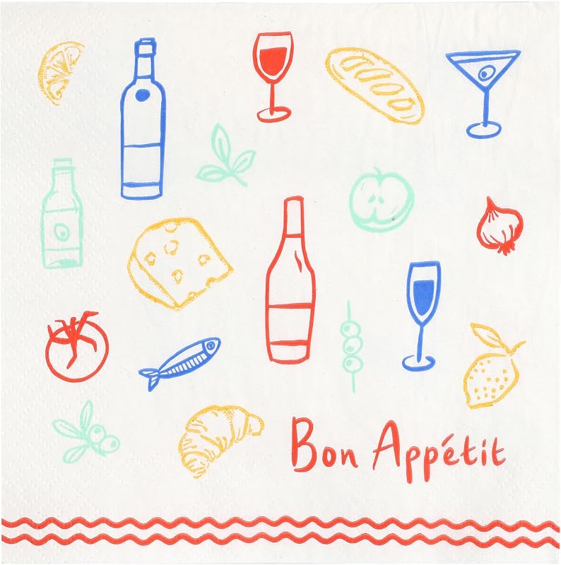 Talking Tables 20 Summer Paper Napkins, Eco Friendly & Recyclable Napkins for Picnics, Birthdays, Weddings, BB
