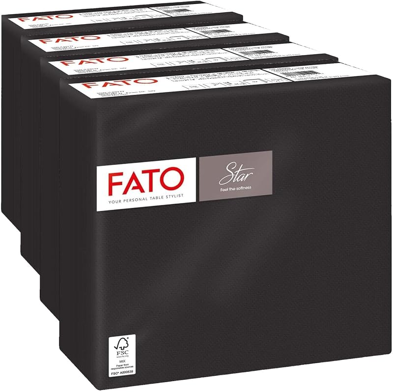 Fato - Disposable paper napkins, softness and flexibility, pack of 40 napkins, size 38 x 38, 4-fold, 2-ply, bl