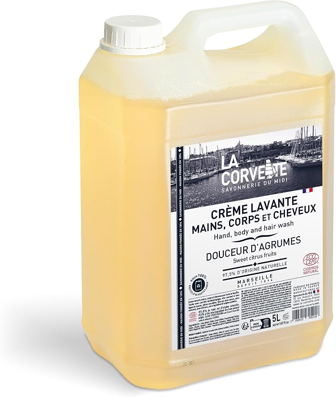 La Corvette - 3-in-1 washing cream, hands, body and hair Citrus Sweetness – 5 L – COSMOS Natural – Economical