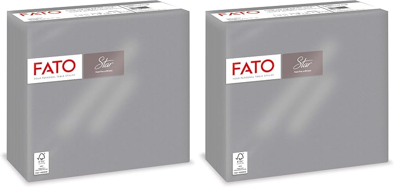 Fato - Disposable paper napkins, softness and flexibility, pack of 40 napkins, size 38 x 38, 4-fold, 2-ply, gr