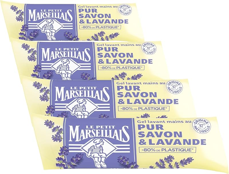 Le Petit Marseillais - Pure Soap & Lavender Hand Wash Gel Refill (250 ml berlingot) – Liquid soap with 92% ing