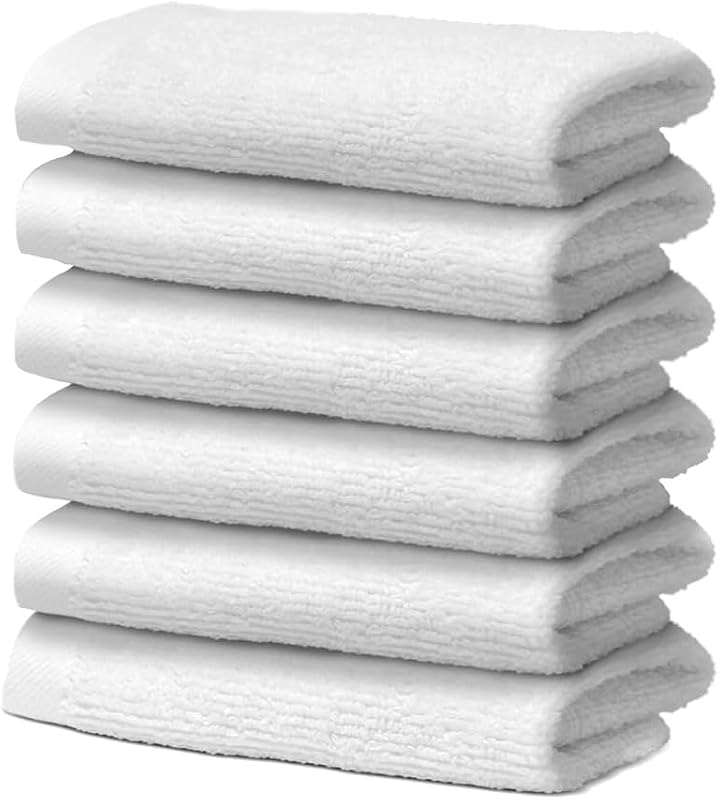 Giovanni Dolcinotti | Pack of 6 100% Cotton Face Towels - 30 x 30 cm - Extra Absorbent & Quick Dry - For Bathr