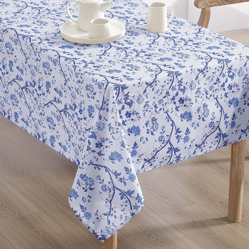 Laura Ashley Decorative Table Cloth, Wrinkle Stain Resistant Spill Proof Waterproof Easy Care Washable Table C