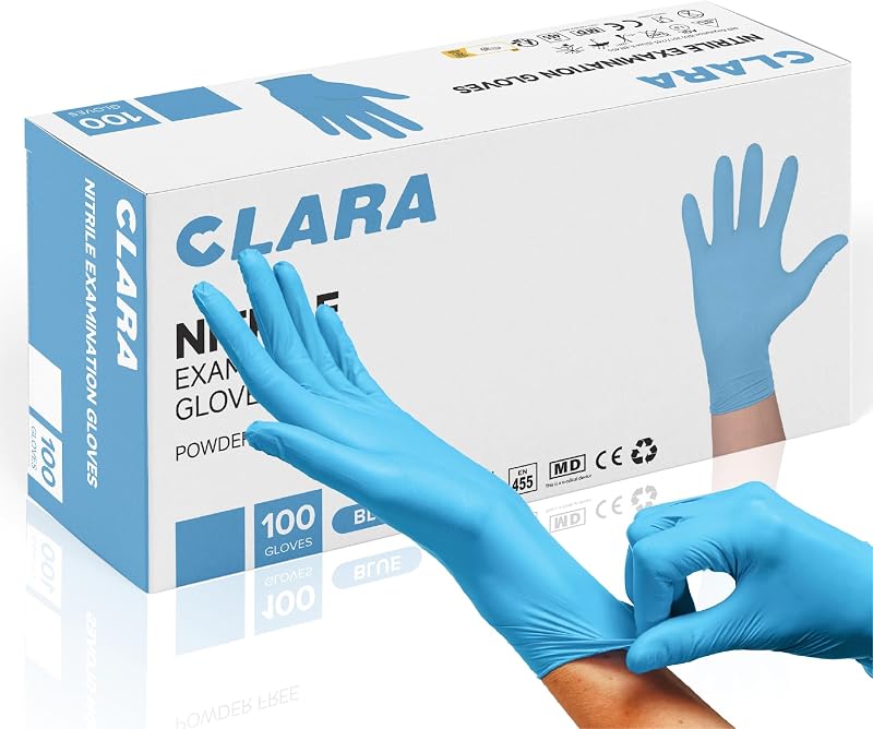 Clara Nitrilhandschuhe Puderfrei Blau Unisex Nitrile Gloves (Pack of 1)