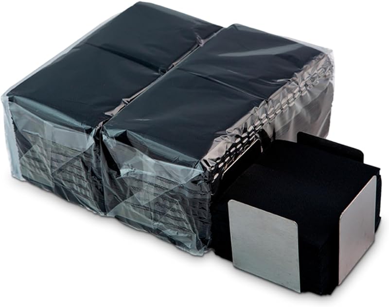 Cocktail Napkins, 300 Pieces Black Paper Cocktail Napkins + Stainless Steel Napkin Holder, Micro-dot Texture N