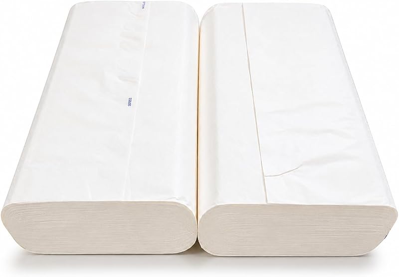 JOKOLO Lot de 2 essuie-mains commerciaux en papier simple pli (plié), cellulose 