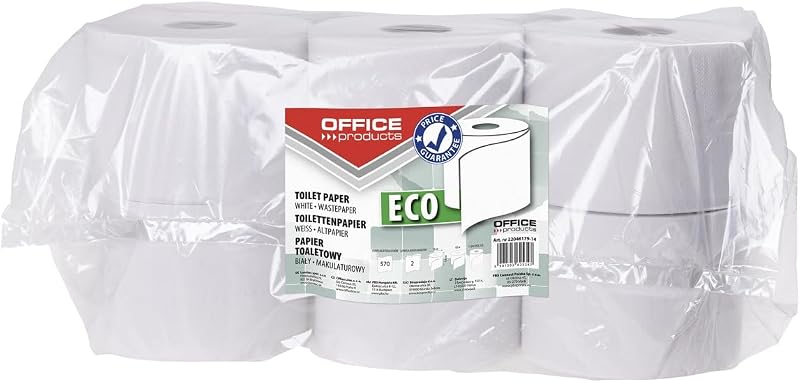 OFFICE PRODUCTS Recycled Toilet Paper 2-Ply 63m White (Pack of 12)