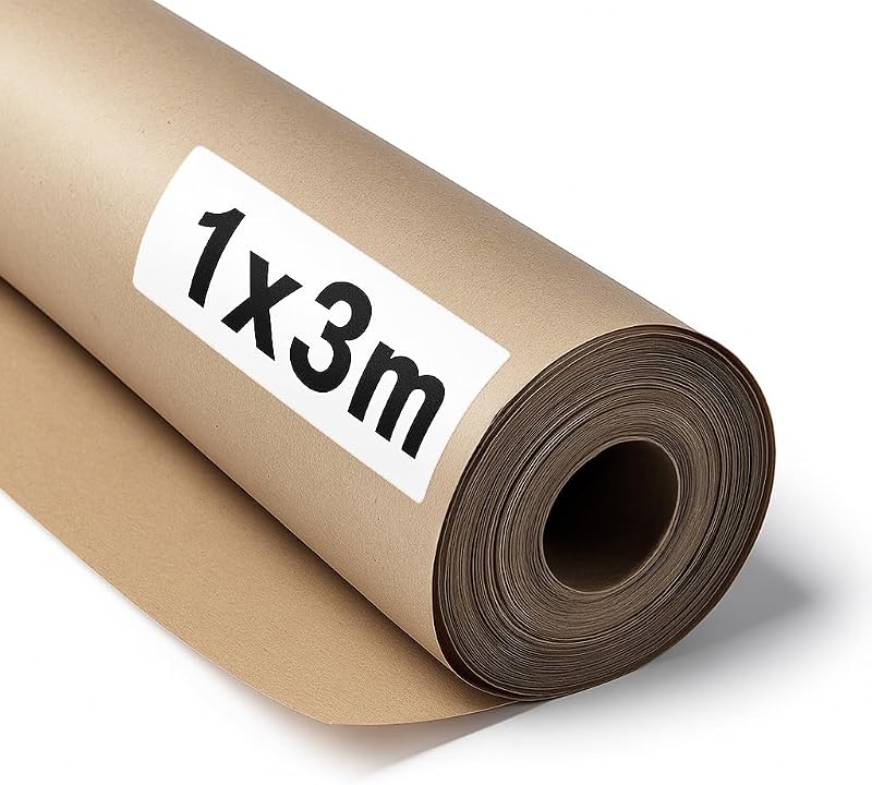 OFITURIA Natural Brown Kraft Paper 70 g/m² - Roll 1 x 3 m - 1 Roll - Recyclable Paper for Packaging, Crafts an