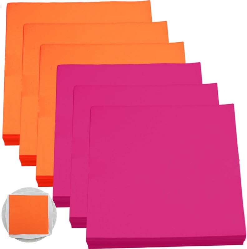 Hintyne Pack of 120 Disposable Napkins, Non-Slip Pink Red and Orange 33 x 33 cm for Party Wedding Dinner Cockt