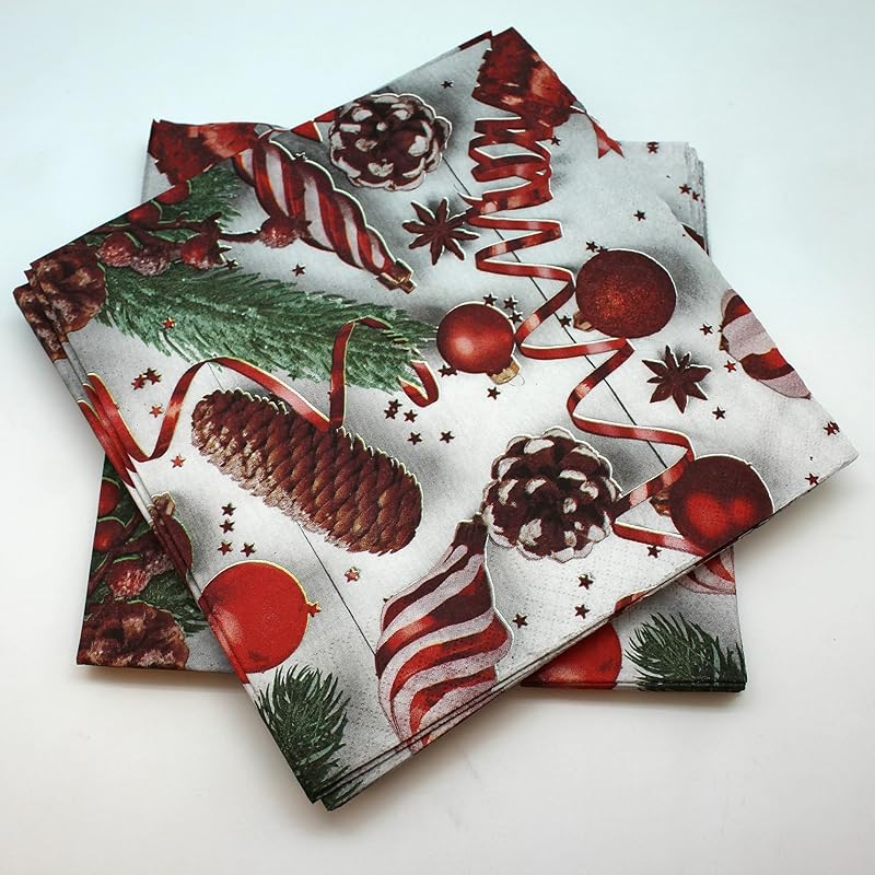 20 Apple Pine Cotton Napkins 3-Ply 40 x 40 cm