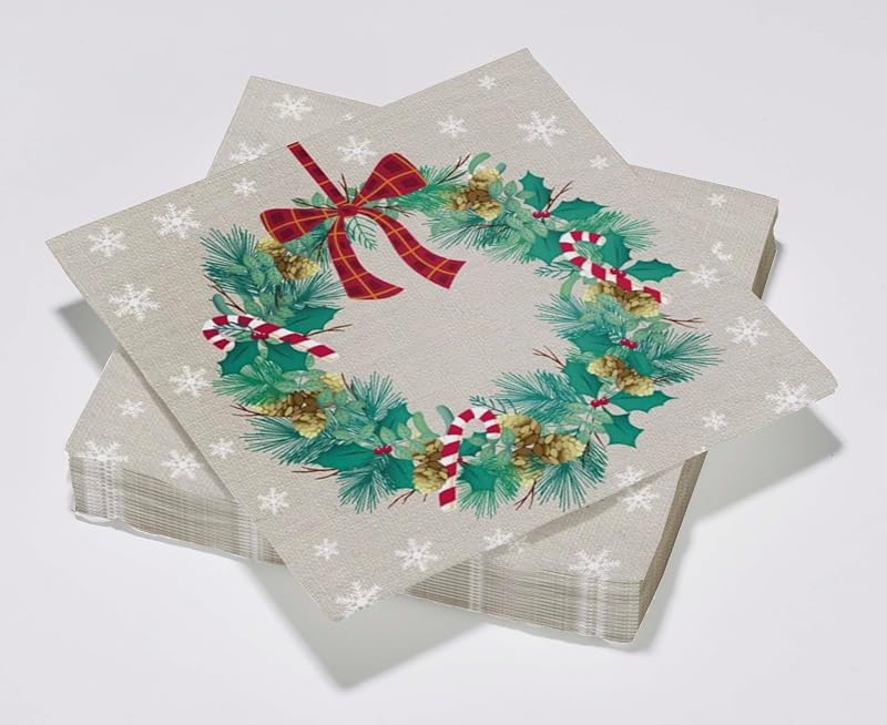 20 Wreath and Candy Napkins 3-Ply 33 x 33 cm