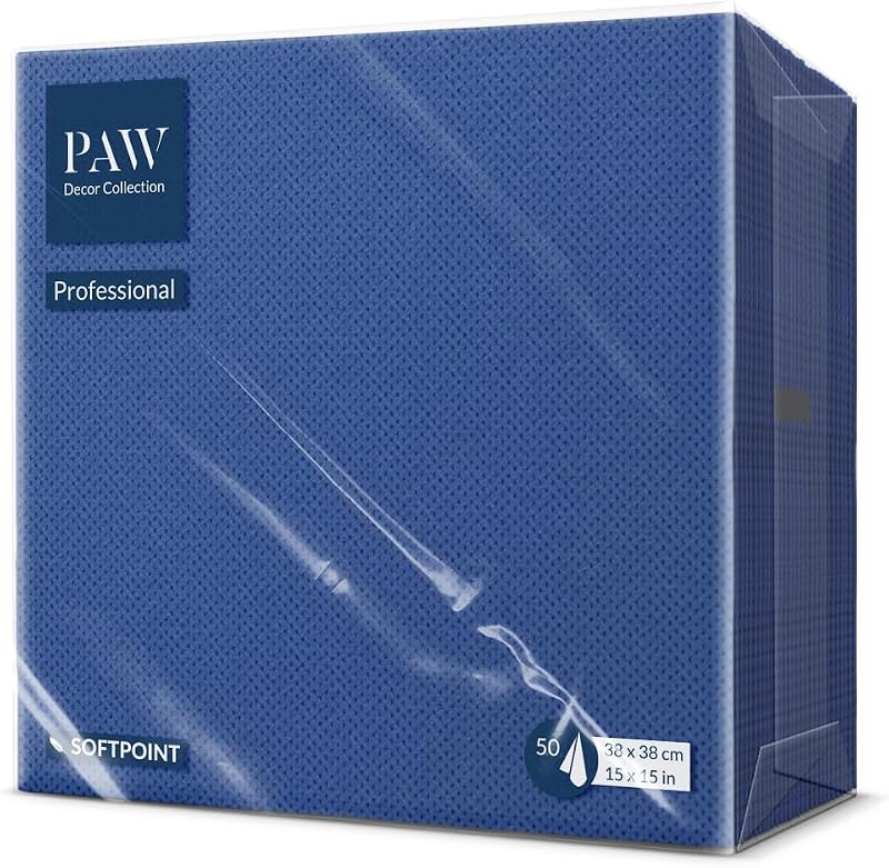 PAW Soft Point Towels (38 x 38 cm) | 50 Gourmet Towels | Soft & Durable | Ideal for Everyday Use, Bars and Caf