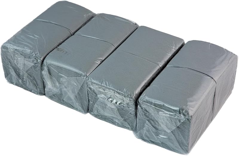 Hostelnovo - Pack of 600 Grey Disposable Napkins - Disposable Paper - Micro-dot - 10 x 10 cm (folded) and 20 x