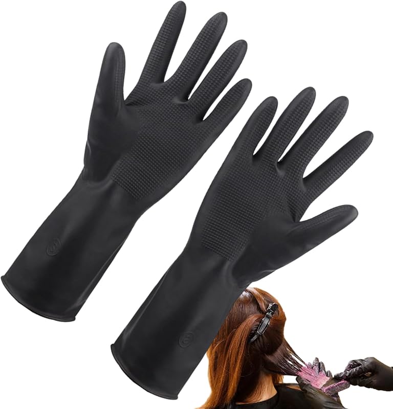 Gants de coloration capillaire Moufles en Latex Texturé Imperméables | Gants de coloration pour Salon Cuisine 
