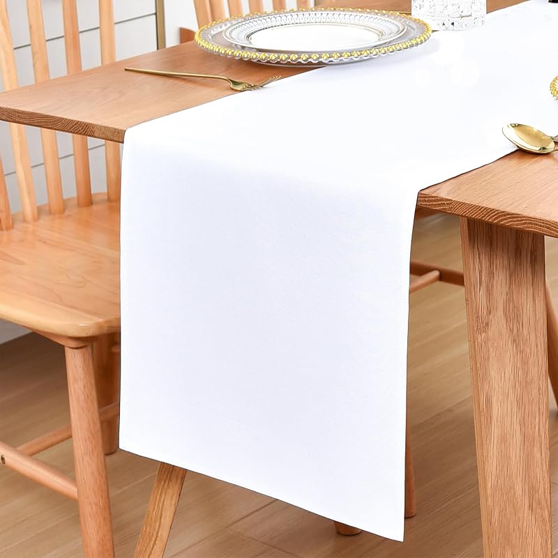 Inmerget Solid Polyester Table Runner, 12.6 x 36.2 Inch Solid Table Runner, Rustic Table Runner for Coffee Tab