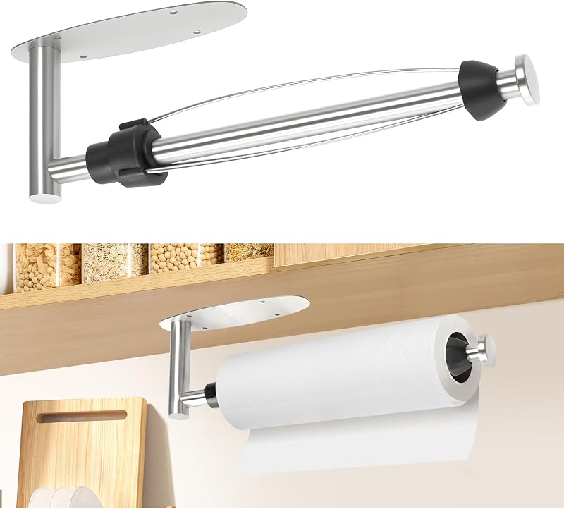 Romon Sopalin Con Dampening Effect Paper Holder One Hand Self Adhesive Stainless Steel Wall Towel Holder for K