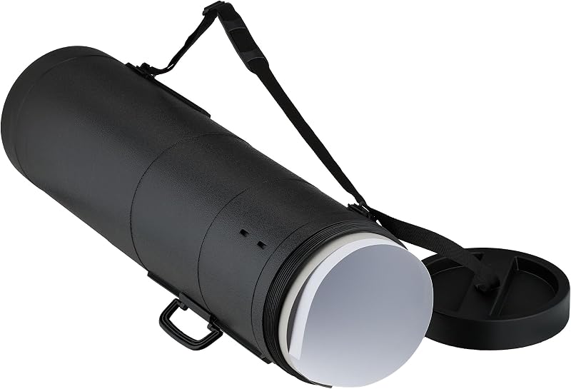 Relaxdays Telescopic Poster Roll, 93-150 cm, Diameter 26.5 cm, Black, XXL