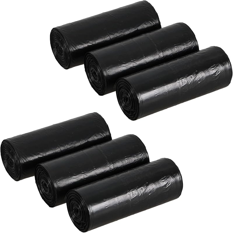 Leendines Lot de 150 sacs poubelle de cuisine en plastique noir 50 l