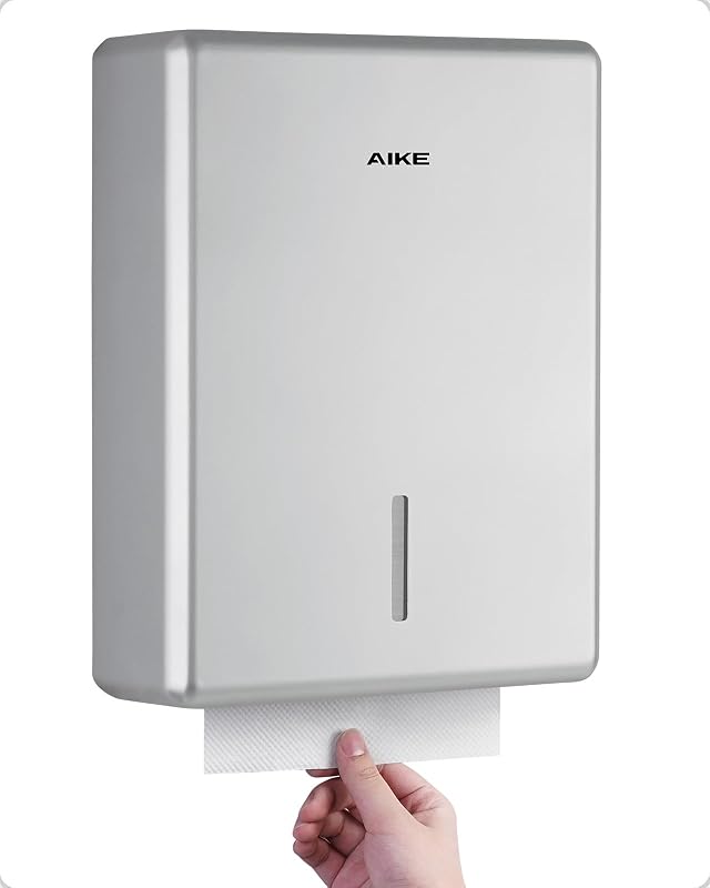 AIKE AK5302 Standard Paper Towel Dispenser, 400-Sheet Wall Sheets for H2, Folded Z & Multifold (Size ≤25.2 x 9