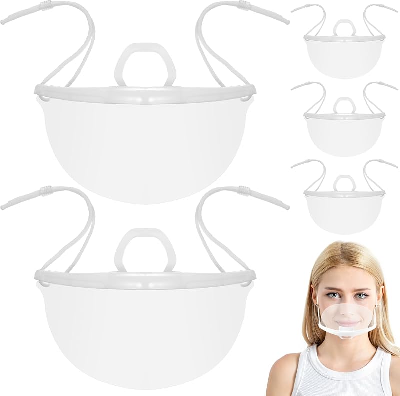 IWOWHERO 20 Pieces Anti-Fog Plastic PE Masks for Kitchen and Facial Catering Postillons Multifunctional Food M