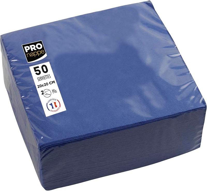 Pronappe SV622010I Cocktail Napkins 20 x 20 cm 2-Ply Micro-Embossed Paper 2 Ply Navy Blue