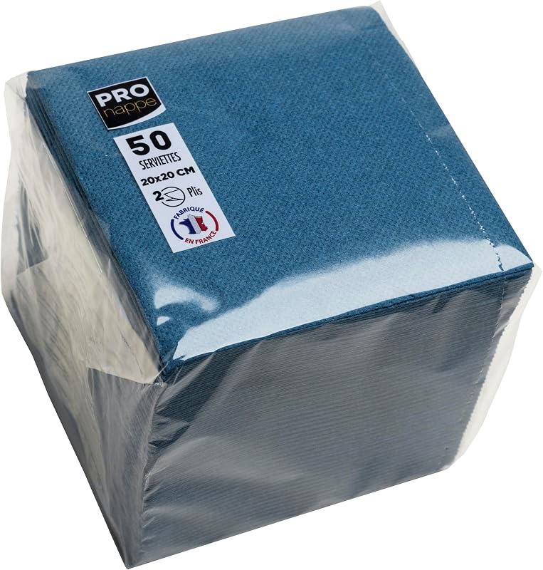 PRONAPPE - Ref. SV622004I - 50 Cocktail Napkins 20 x 20 cm - Micro-Embossed Paper - 2-Ply Wadding - Pacific Bl