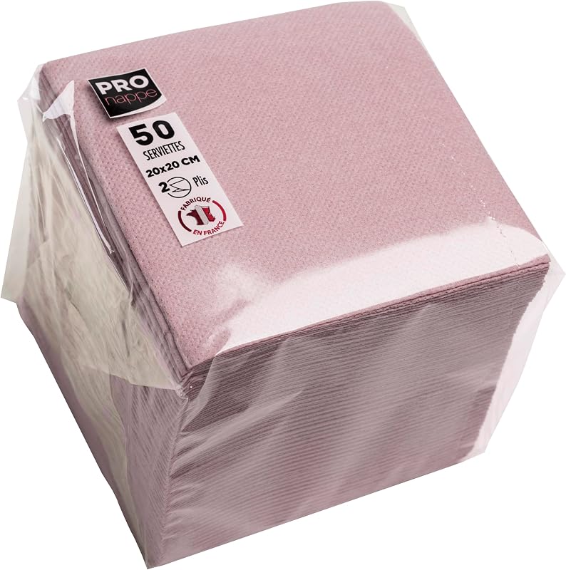 PRONAPPE SV622003I Cocktail Napkins 20 x 20 cm 2-Ply Micro-Embossed Paper 2 Ply Antique Pink