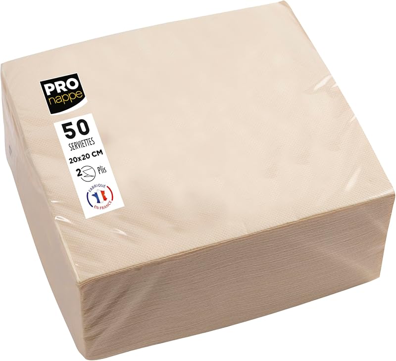 Pronappe SV622002I Cocktail Napkins 20 x 20 cm 2-Ply Micro-Embossed Paper 2 Ply Ivory